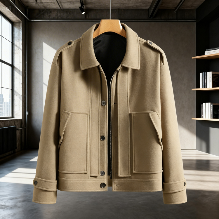 Camel Men’s Lapel Cotton Padded Warm Jacket