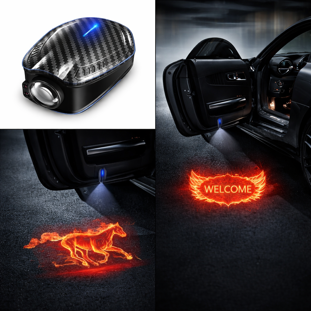 Car door light projector with &