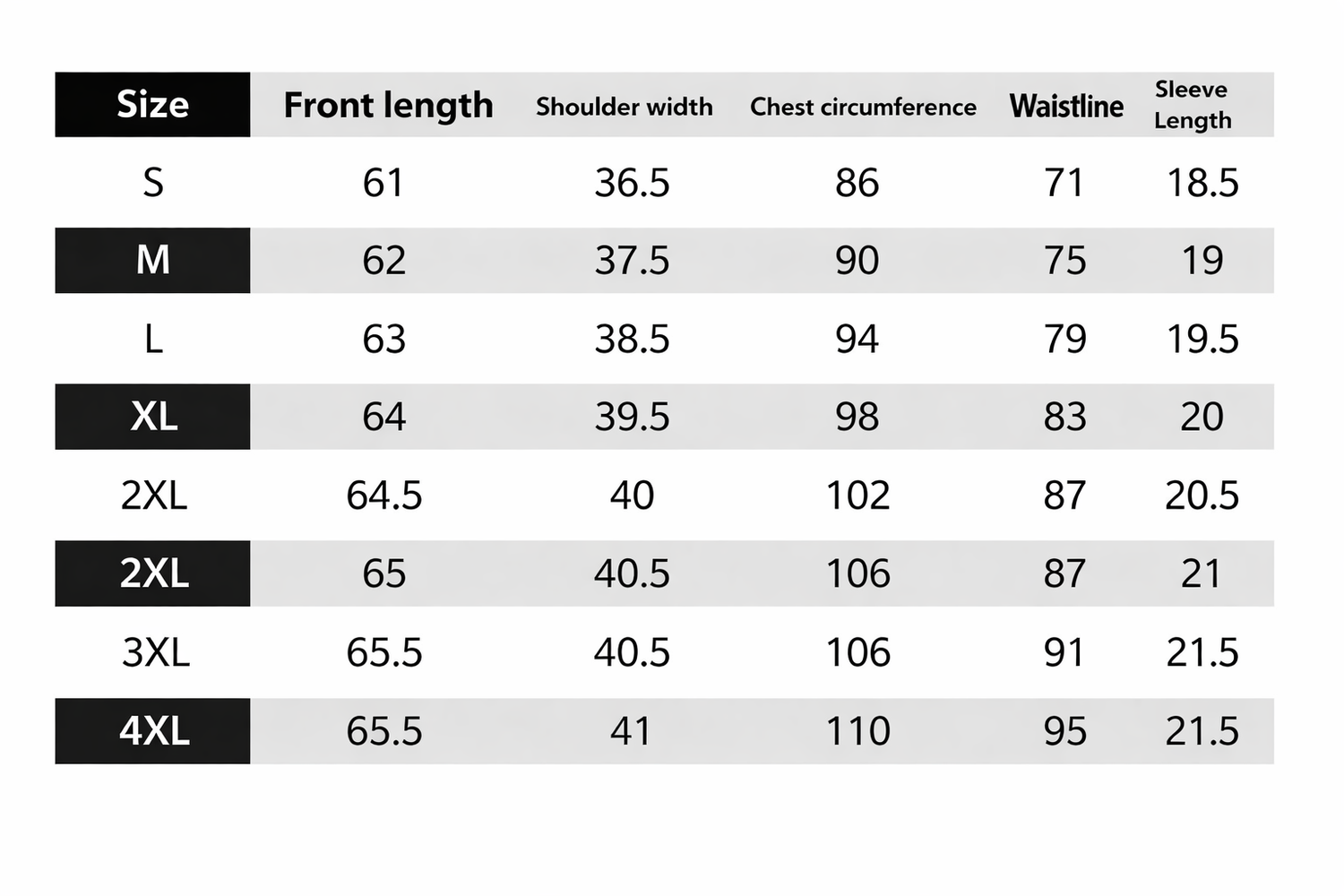 Measurements Table For Women’s Stylish Office Attire