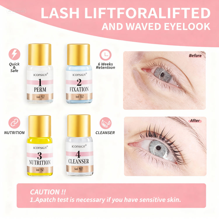 Cosmetic products for eyelash lift with &