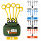 Green resistance band set with yellow loops and weight indicators on a white background