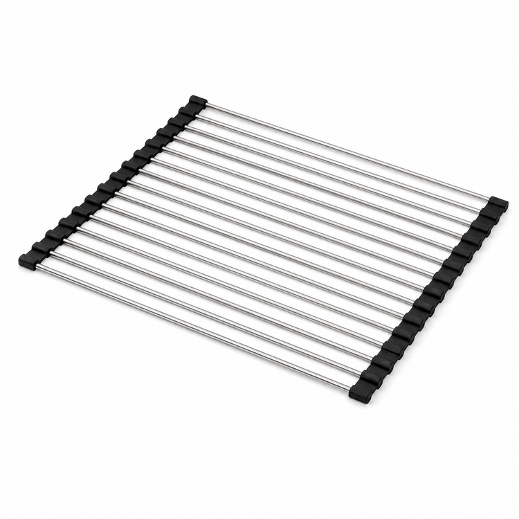 Metal grill rack on a white background