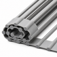 Stack of gray plastic profiles on a white background
