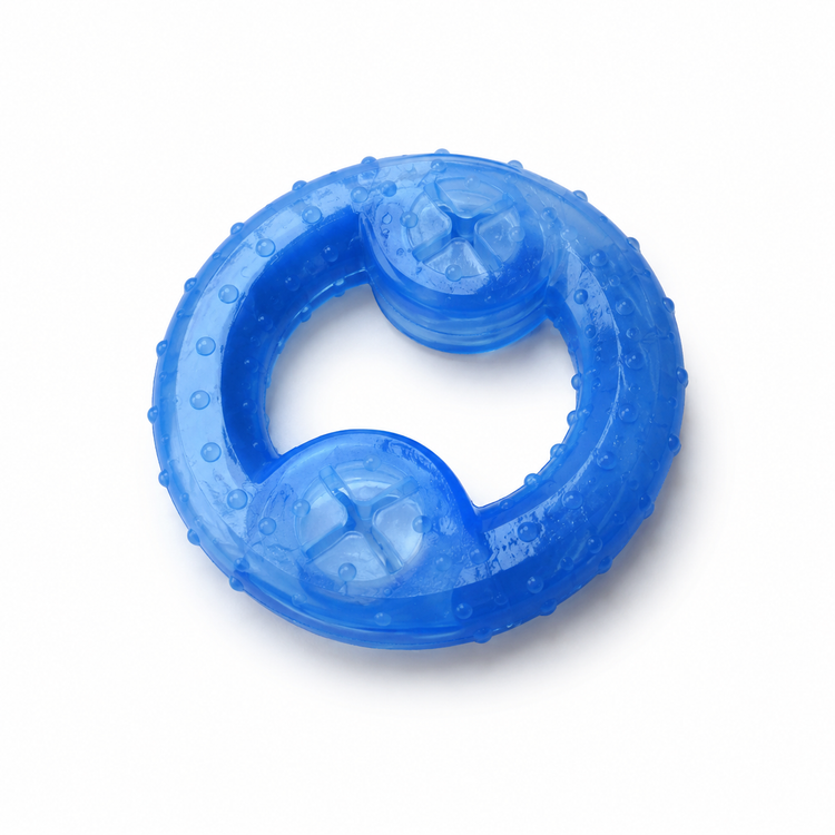 Blue textured ring on a white background