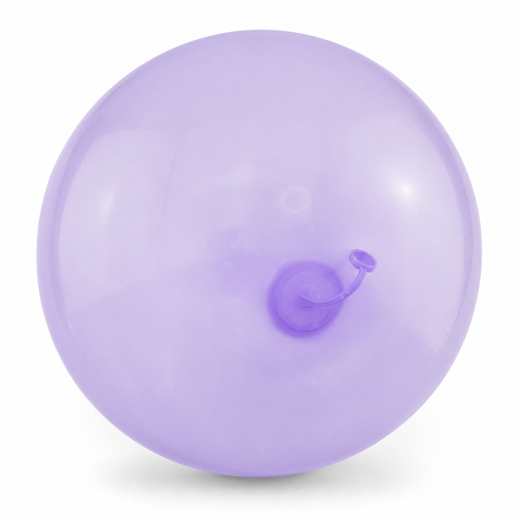 Purple ball with a small ring attached on a white background