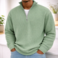 Green Men’s Corduroy Stand-Collar Zip Sweatshirt