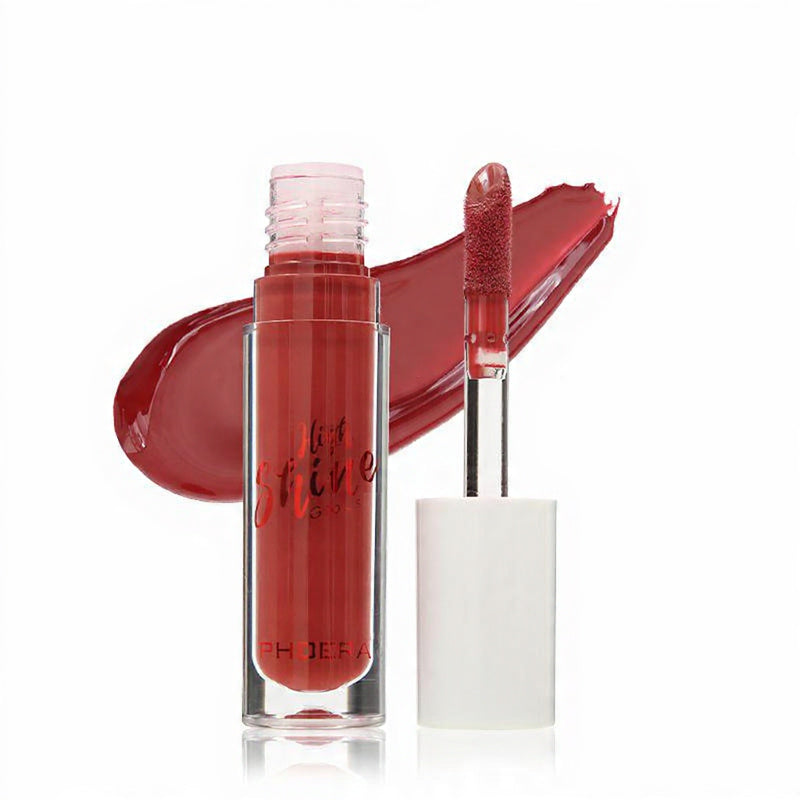 Lip gloss with applicator on a white background DEVIL - DEEP BERRY
