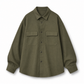 Green shirt with two front pockets on a white background