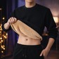 Male Model Using Black Fleece-Lined Men’s Winter Berber Sweater With Apricot Wool Inner Linings
