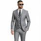 Man wearing a gray suit with sunglasses on a white background
