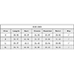 Measurement chart for clothing sizes in inches with labeled dimensions.
