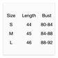 Measurements table for Gray women’s Three-Piece Pajama Set