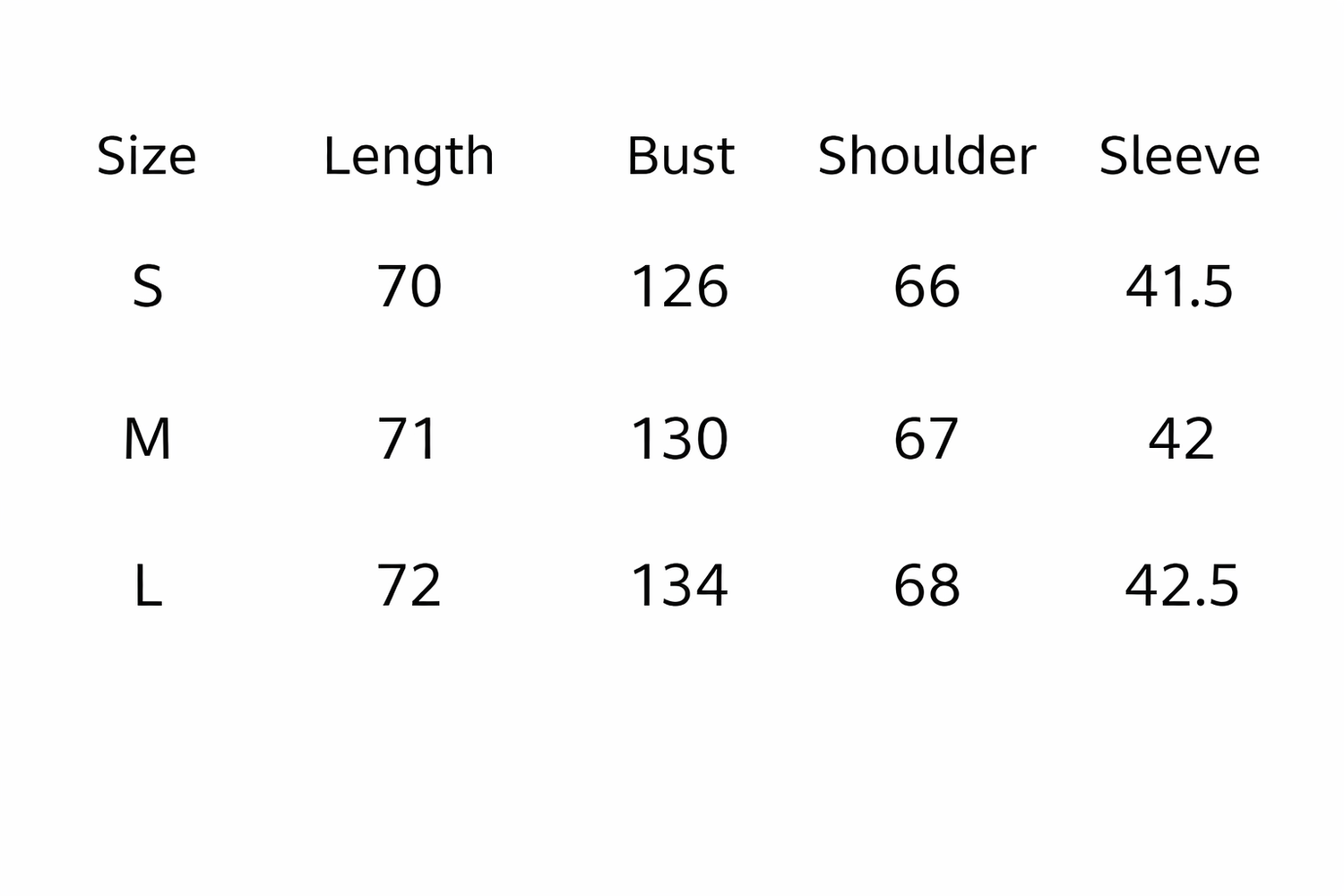 Measurements table for Gray women’s Three-Piece Pajama Set For Sale 