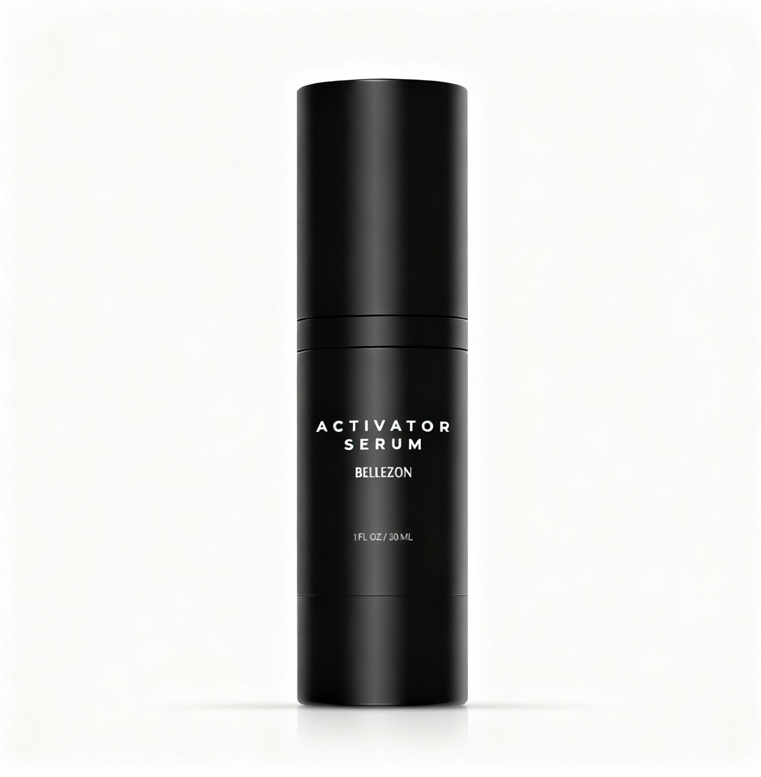 Black serum bottle labeled &