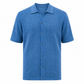 Blue patterned shirt on a white background