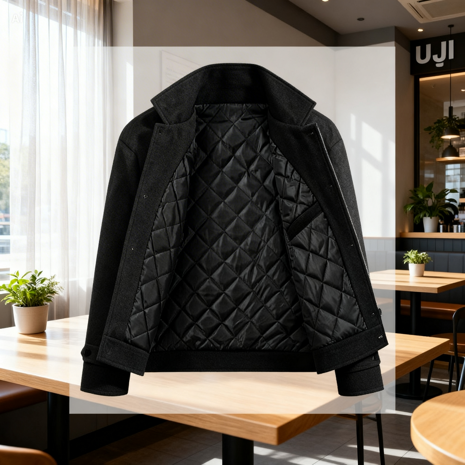  Men’s Lapel Cotton Padded Warm Jacket
