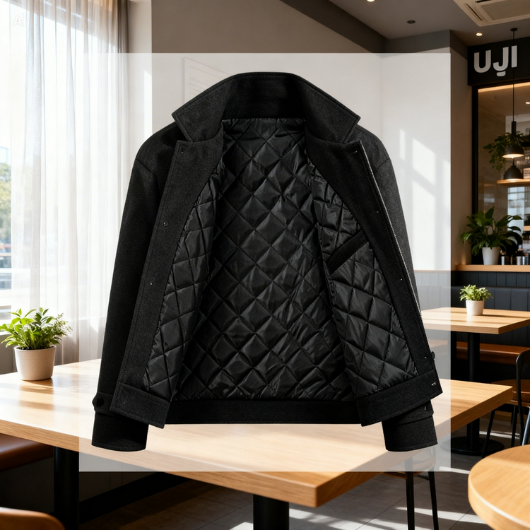  Men’s Lapel Cotton Padded Warm Jacket