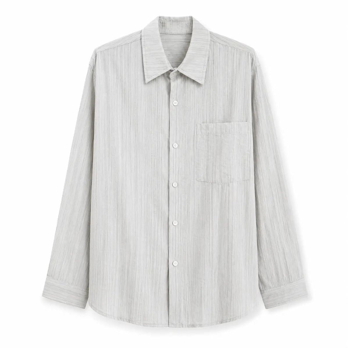 Gray striped shirt on a white background
