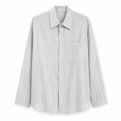 Gray striped shirt on a white background