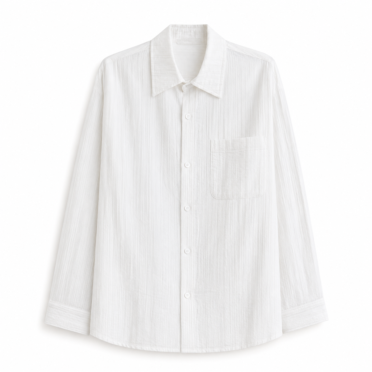 White button-up shirt on a white background