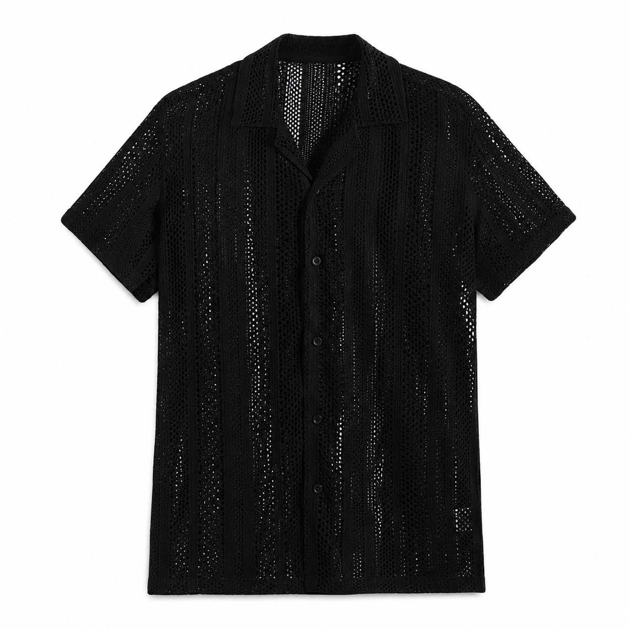 Black textured shirt on a white background