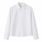White shirt with thin blue stripes on a white background