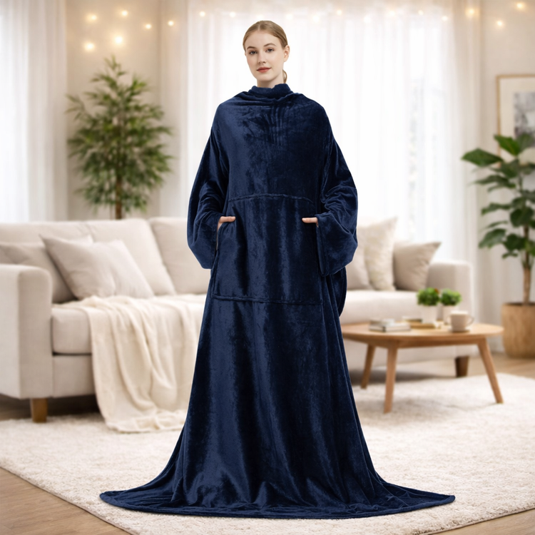 Navy Blue Cozy Robes In Sleepwear & Loungewear