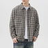 Fashion Fashion Brand Plaid Shirt High Quality Can Be Long Sleeves Inner Wear Coat Green Grid