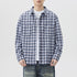 Fashion Fashion Brand Plaid Shirt High Quality Can Be Long Sleeves Inner Wear Coat Blue Plaid