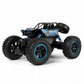 Black and blue off-road vehicle model on a white background