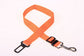 Orange dog leash with a clip on a white background