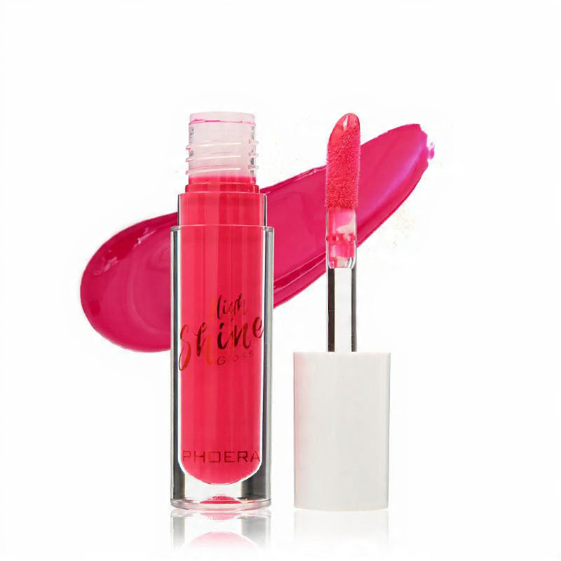 Pink lip gloss with applicator on a white background AMOROUS - BRIGHT PINK