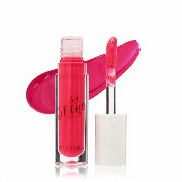 Pink lip gloss with applicator on a white background AMOROUS - BRIGHT PINK
