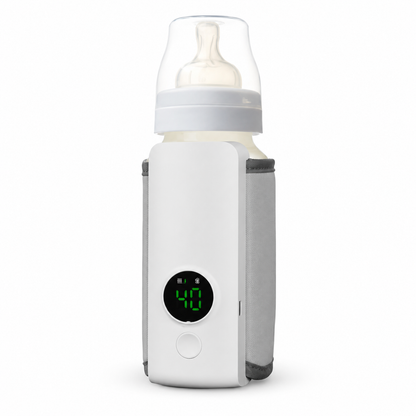 Baby bottle warmer with digital display on a white background