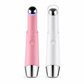 Pink and white handheld devices with metallic ends on a white background
