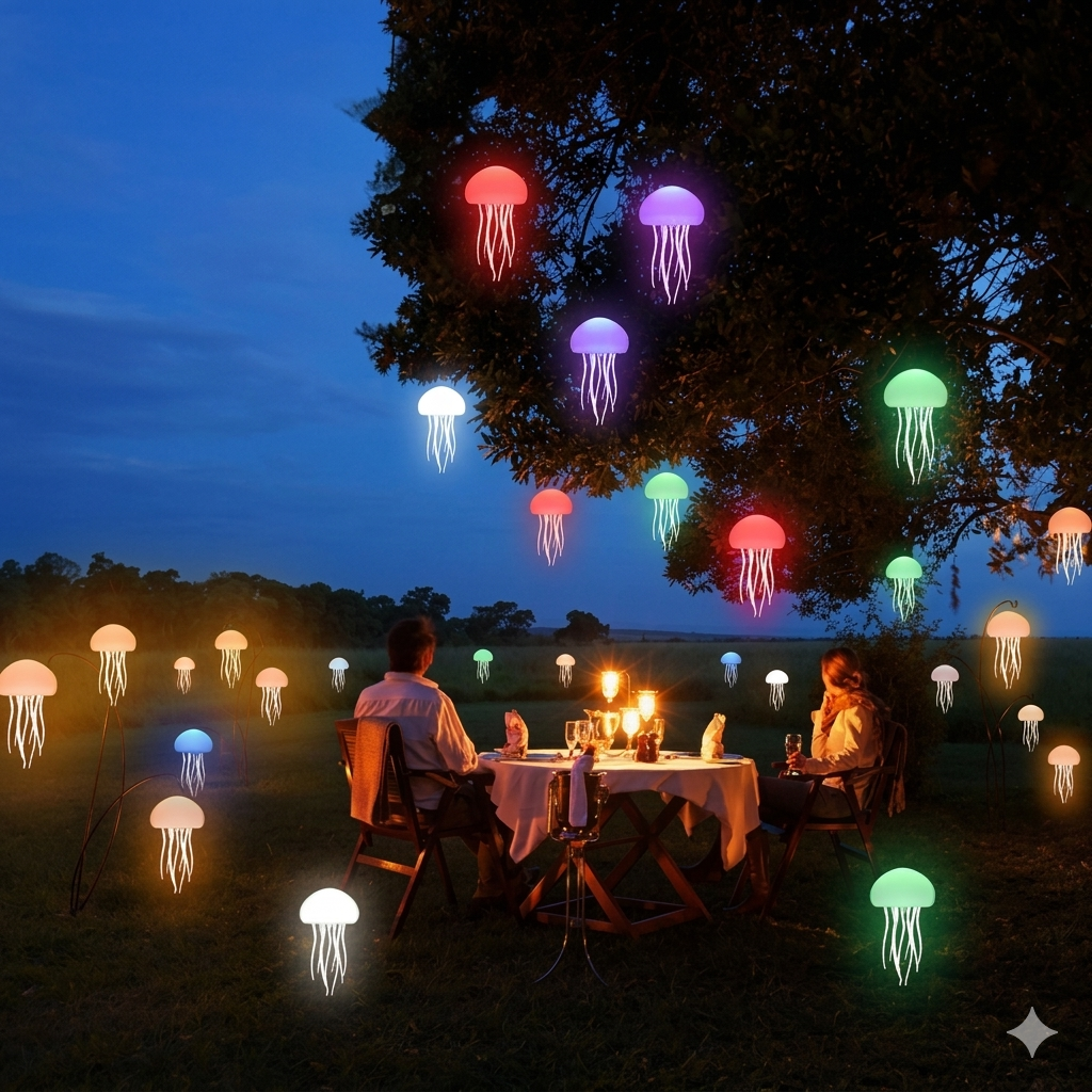 Portable Jellyfish Night Lamp On Display