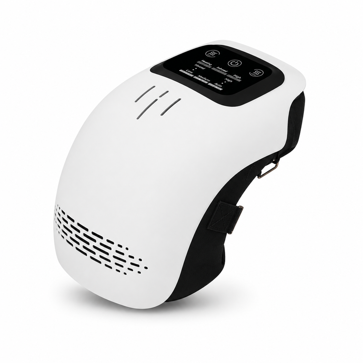 White and black portable device with a screen on a white background
