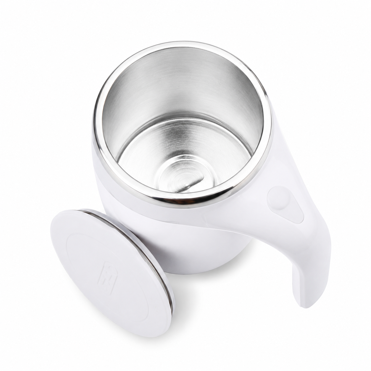 White ceramic teapot with a lid on a white background