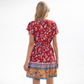 Posterior view of women’s Spring V-Neck Printed Dress