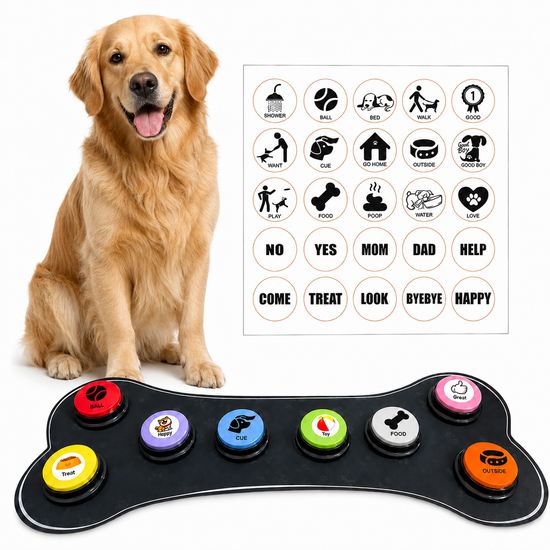 Product Details
Set Type: 8-Piece Set
Material: Plastic
Category: Pet Toys

Key Features
Use: Helps pets learn simple sound-based communication
Design: Recordable button style for pet training
Suitable For: Dogs and other trainable pets
Function: Can be used for words such as food, outside, play, treat, and more

Package Includes
Button Set: 1 Set

Size &amp; Color
Size: 28 x 19 x 18 cm
Color: 8-Piece Set

Additional Information
Note: Product size may vary slightly due to manual measurement.
