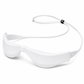 White wearable eye mask with a flexible curved frame and an attached elastic neck strap, shown on a clean white background.