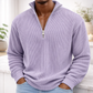 Purple Men’s Corduroy Stand-Collar Zip Sweatshirt