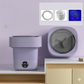 Purple Portable Foldable Washing Machine | Camper Van & Mobile Home With Blue Light