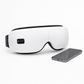 White eye mask with digital display and smartphone on a white background