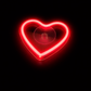 Red heart-shaped neon light on a black background