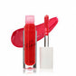 Red lip gloss with applicator and stand on a white background SOUR - CHERRY RED