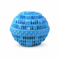 Blue laundry detergent ball on a white background