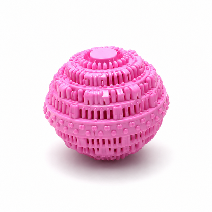 Pink laundry ball on a white background