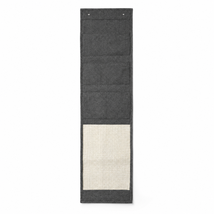 Yoga mat with gray top and white bottom on a white background