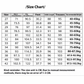 Size chart for clothing measurements in centimeters with recommended weight.
